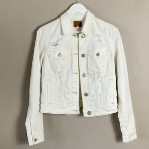 AE Distressed ivory denim jacket